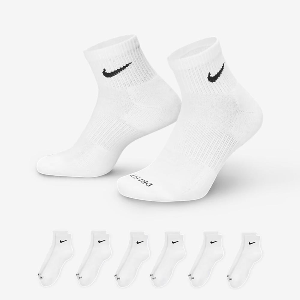 Nike Everyday Plus 6-Pack Ankle Socks, White